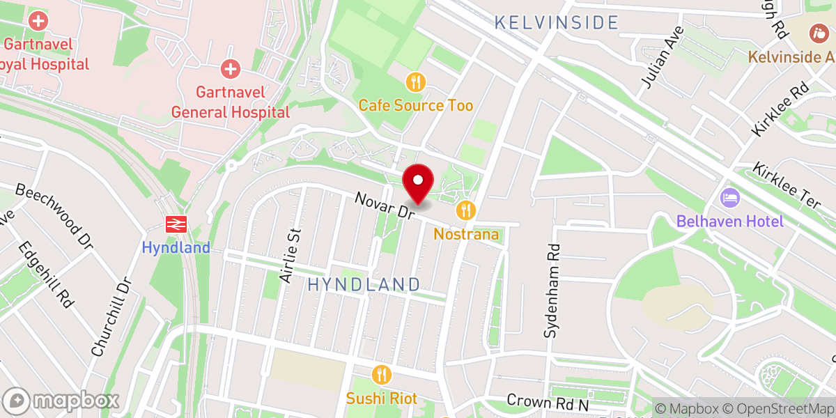 Map showing location of Hope Church Glasgow