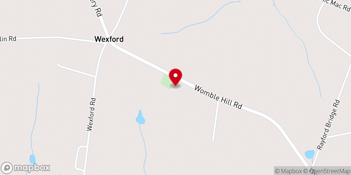 Map showing location of Thompson Creek Baptist Church