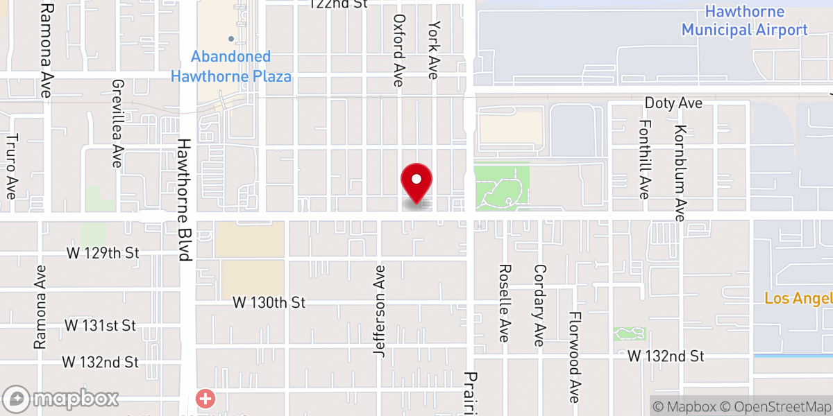 Map showing location of Calvary Church of Hawthorne