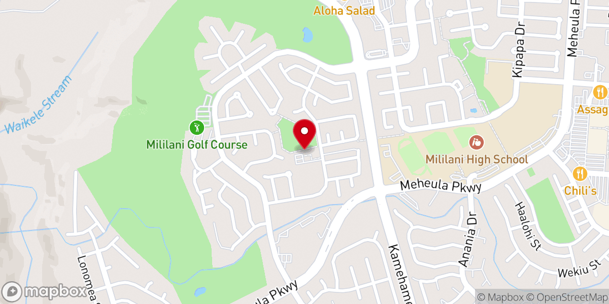 Map showing location of Mililani Hongwanji Mission