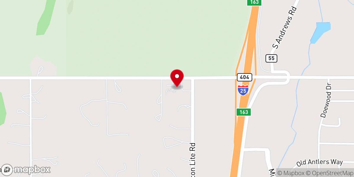 Map showing location of Tri-Lakes Church of Christ