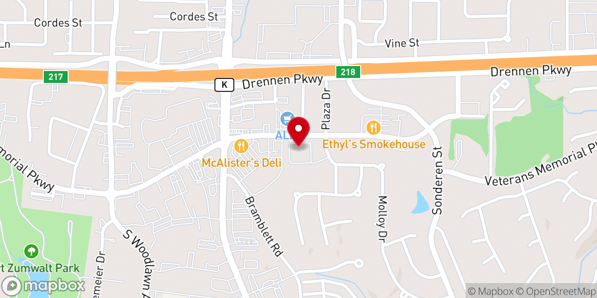 Map showing location of O'Fallon Church of Christ