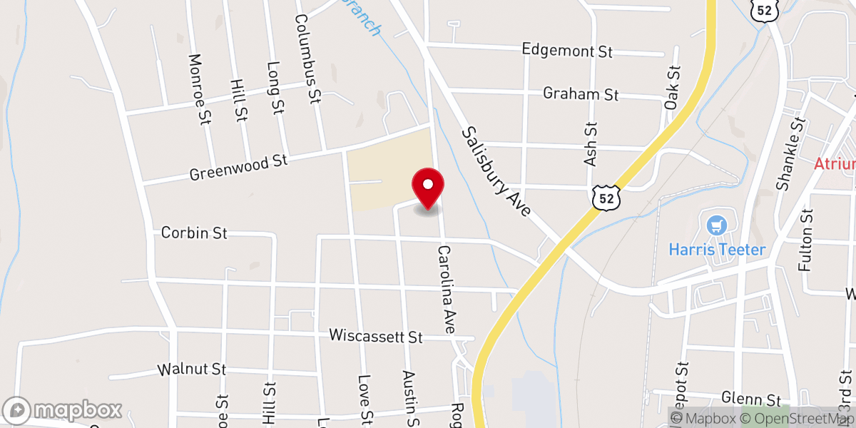 Map showing location of Congregational Christian Church