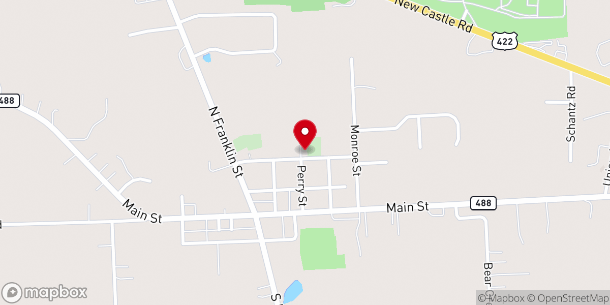 Map showing location of Emmanuel Lutheran Church