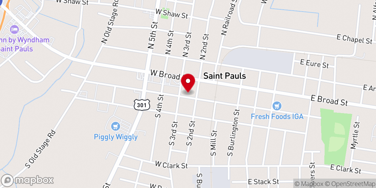 Map showing location of St Pauls Town Office