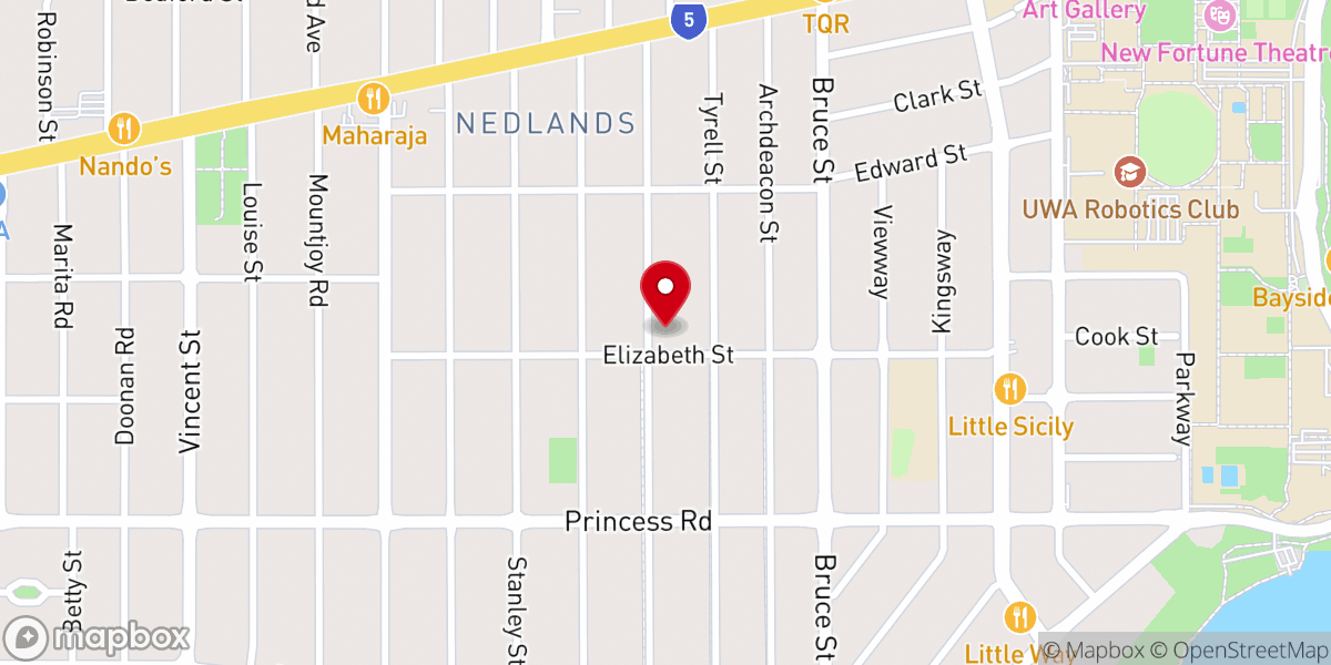 Map showing location of Holy Rosary Catholic Church