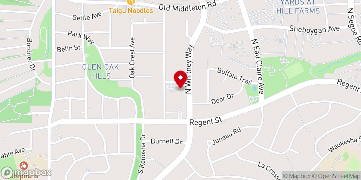 Map showing location of Mount Olive Lutheran Church