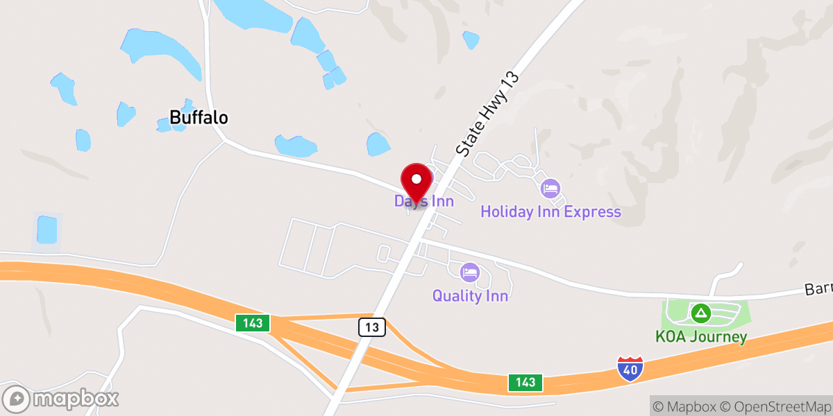 Map showing location of New Life Church Humphreys County