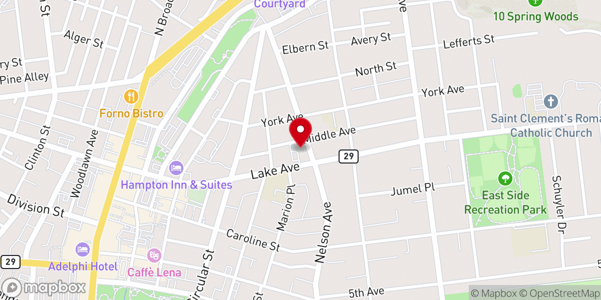 Map showing location of St. Paul's Lutheran Church