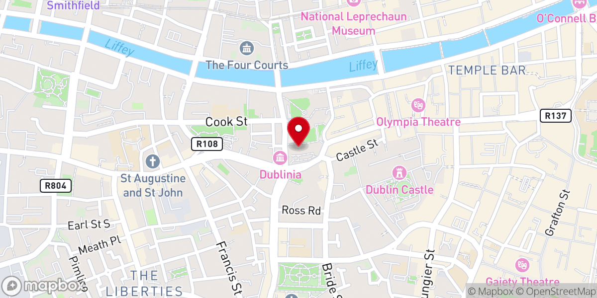 Map showing location of Christ Church Cathedral Foxy Friar Gift Shop