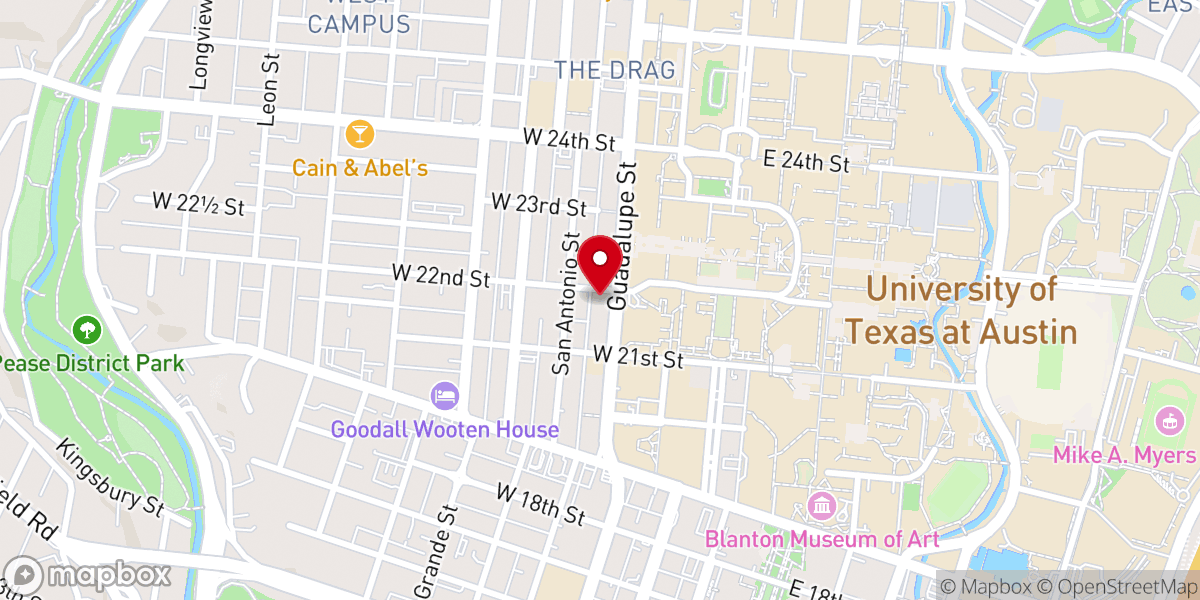 Map showing location of University Baptist Church