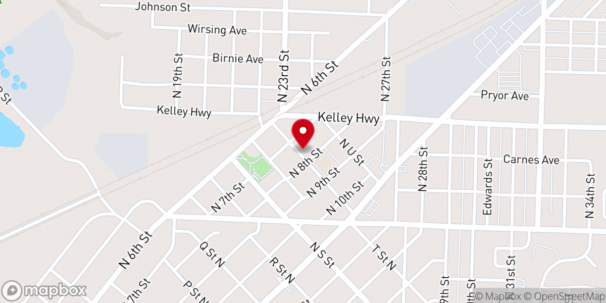 Map showing location of New Bethel Assembly of God Church
