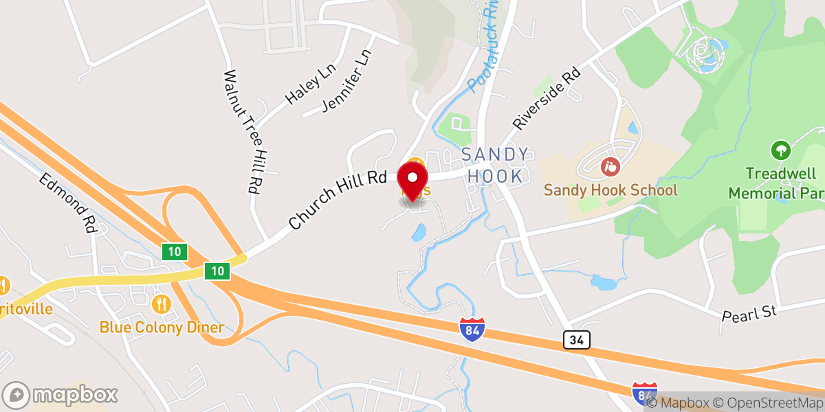 Map showing location of The Newtown United Methodist Church