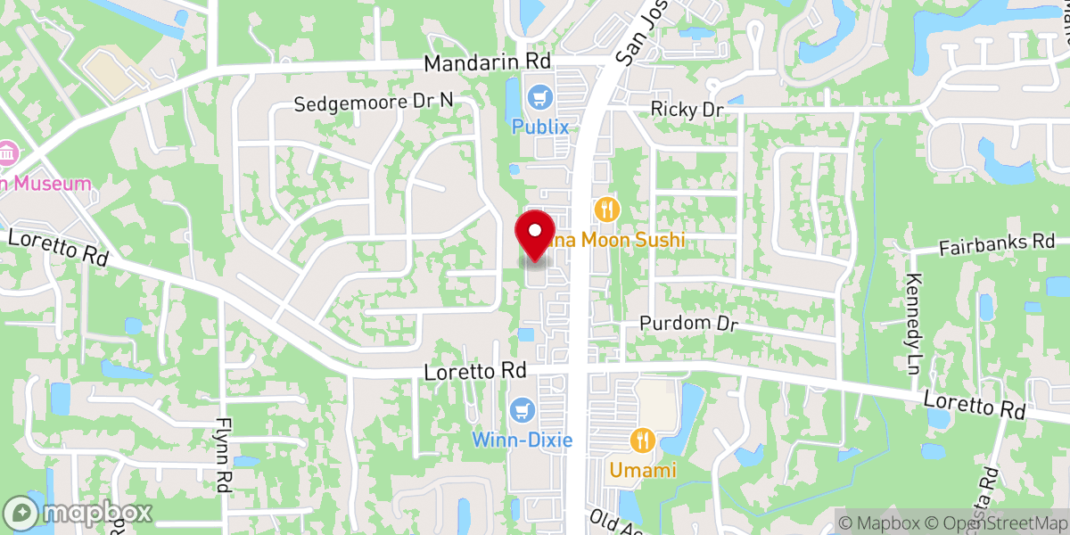 Map showing location of Harvest Jacksonville A Bible Church