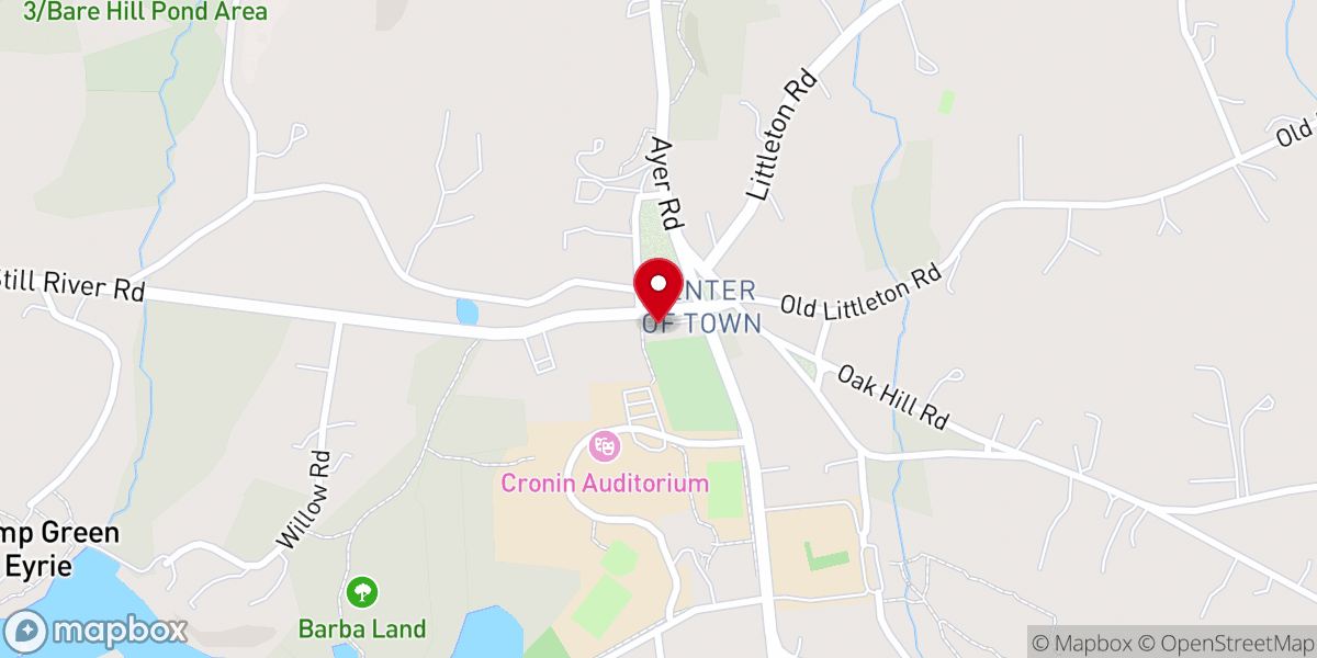 Map showing location of Congregational Church of Harvard