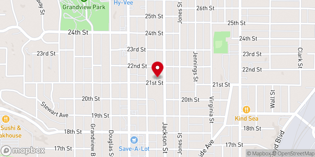 Map showing location of First Christian Church