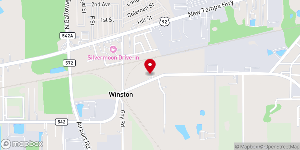 Map showing location of Winston Baptist Church