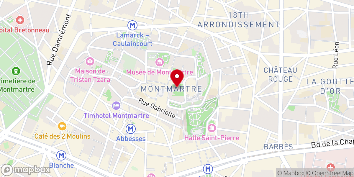 Map showing location of Église Saint-Pierre de Montmartre