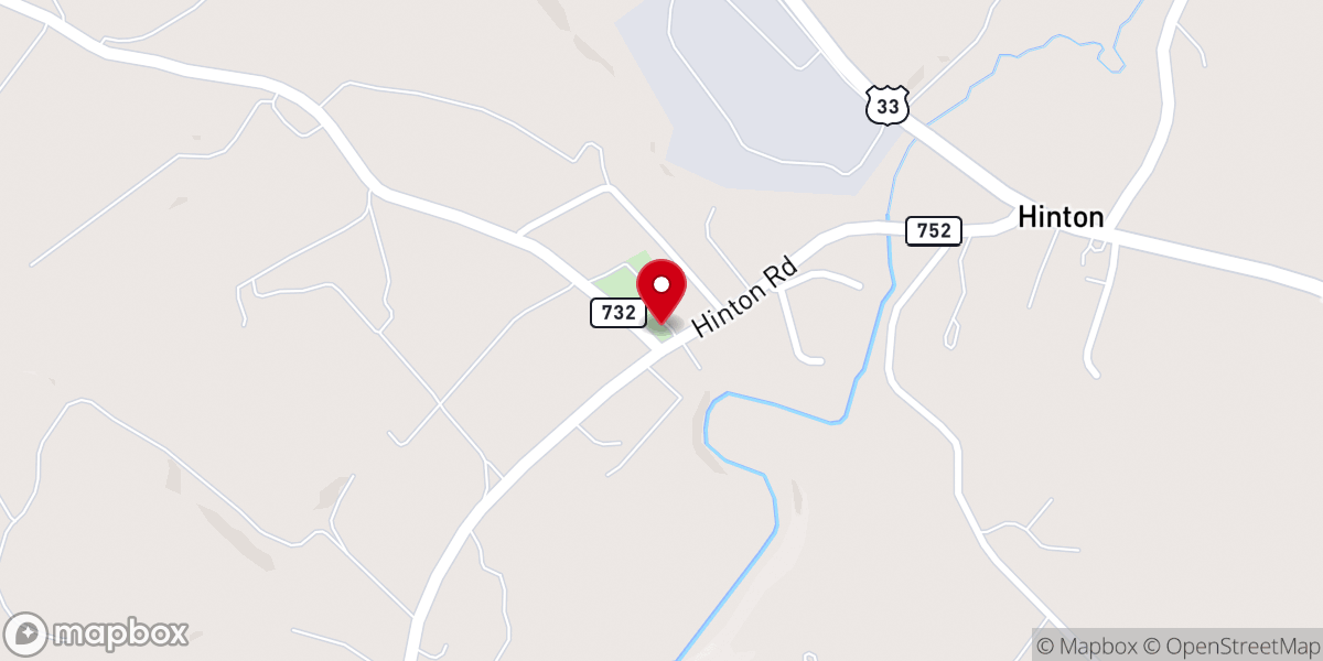 Map showing location of Mt Horeb United Methodist Church