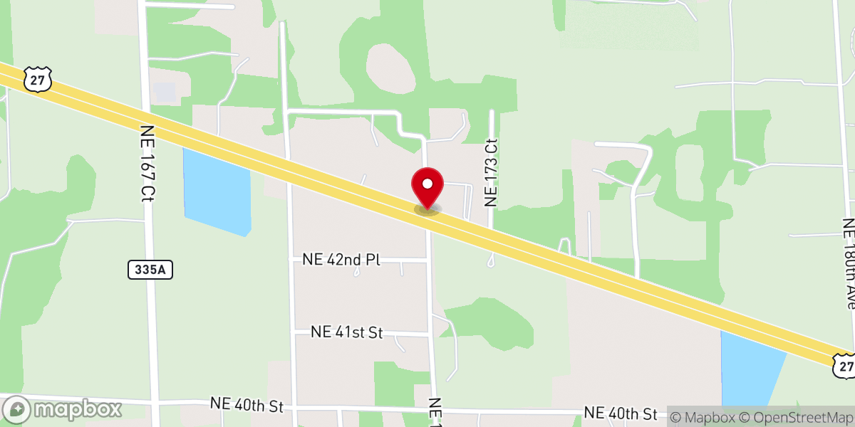Map showing location of Angel House Thrift Store