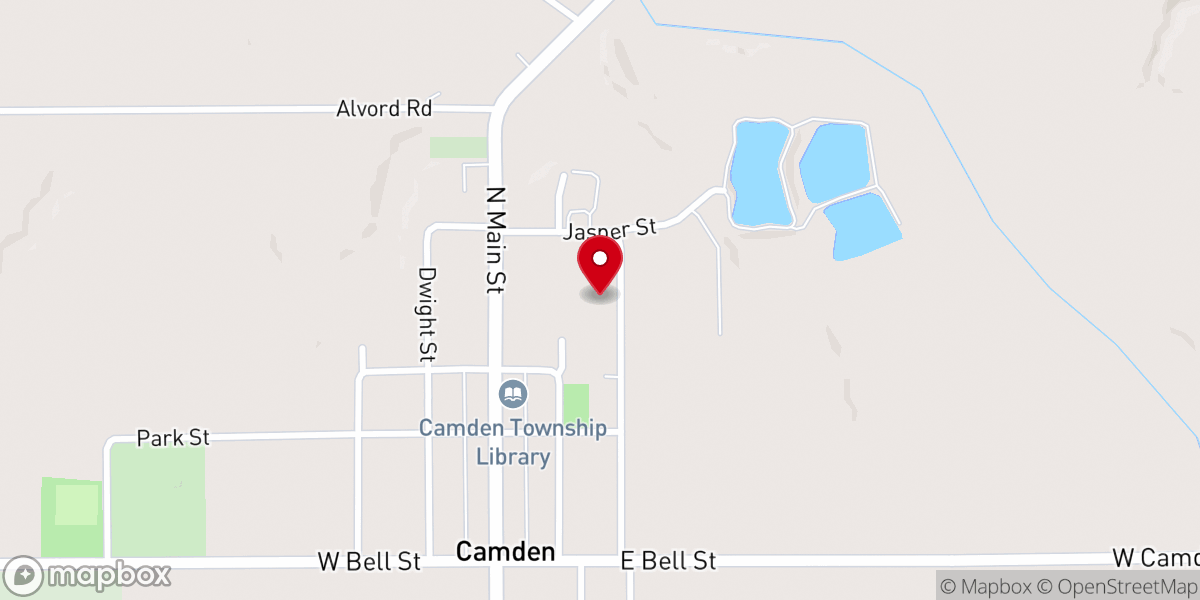 Map showing location of Camden Missionary Church