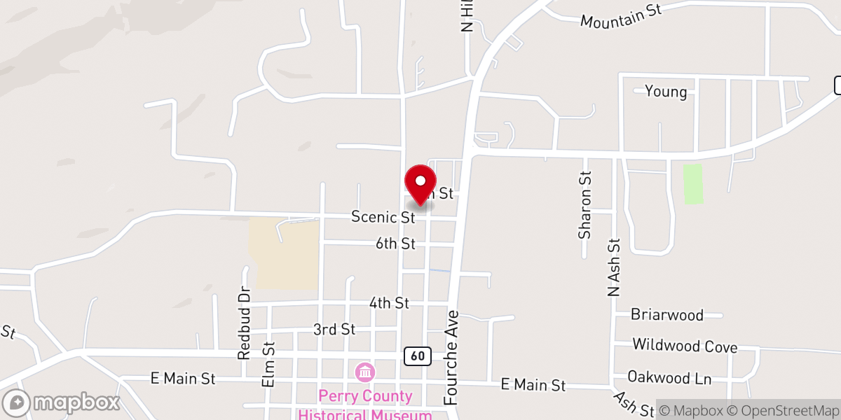 Map showing location of Perryville First Assembly Of God