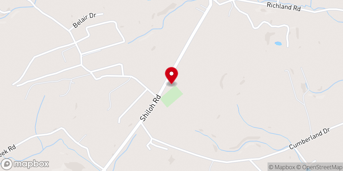 Map showing location of Shiloh Cumberland Presbyterian Church