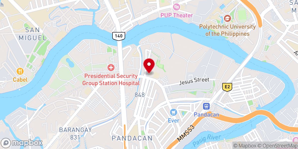 Map showing location of Sto. Niño de Pandacan Parish, Manila City (Archdiocese of Manila)