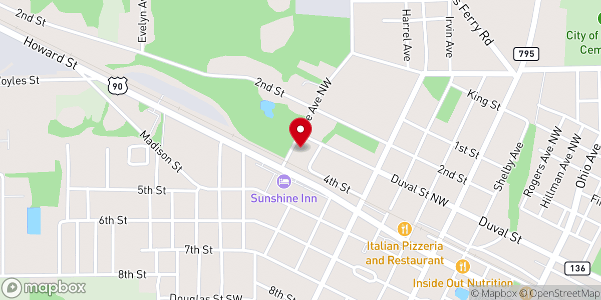 Map showing location of Westside Church of Christ