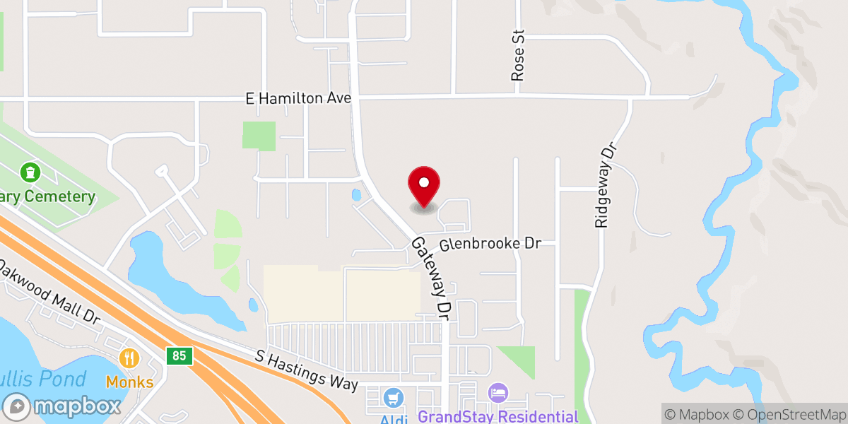 Map showing location of Oasis Church