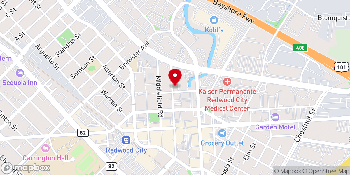 Map showing location of Peninsula Hope Church
