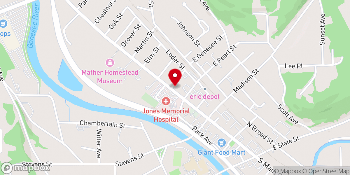 Map showing location of Saint John's Episcopal Church