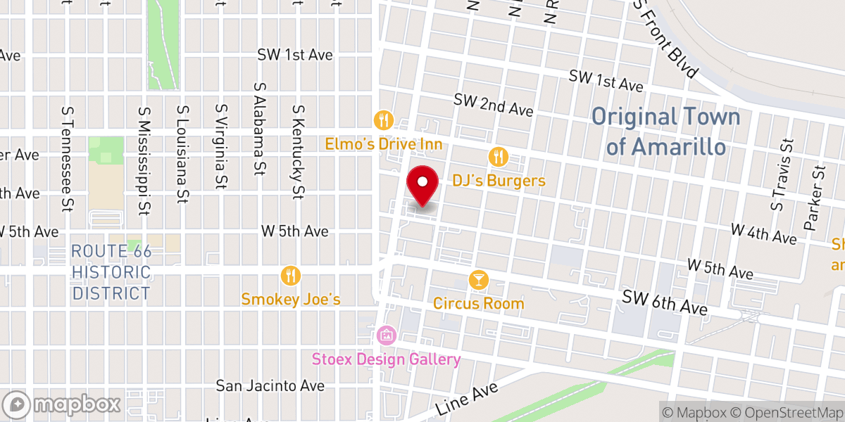 Map showing location of Beacon Baptist Church
