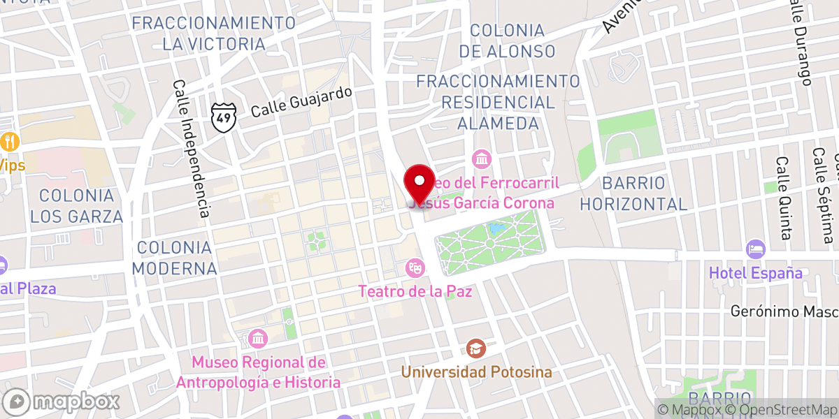 Map showing location of Iglesia bautista