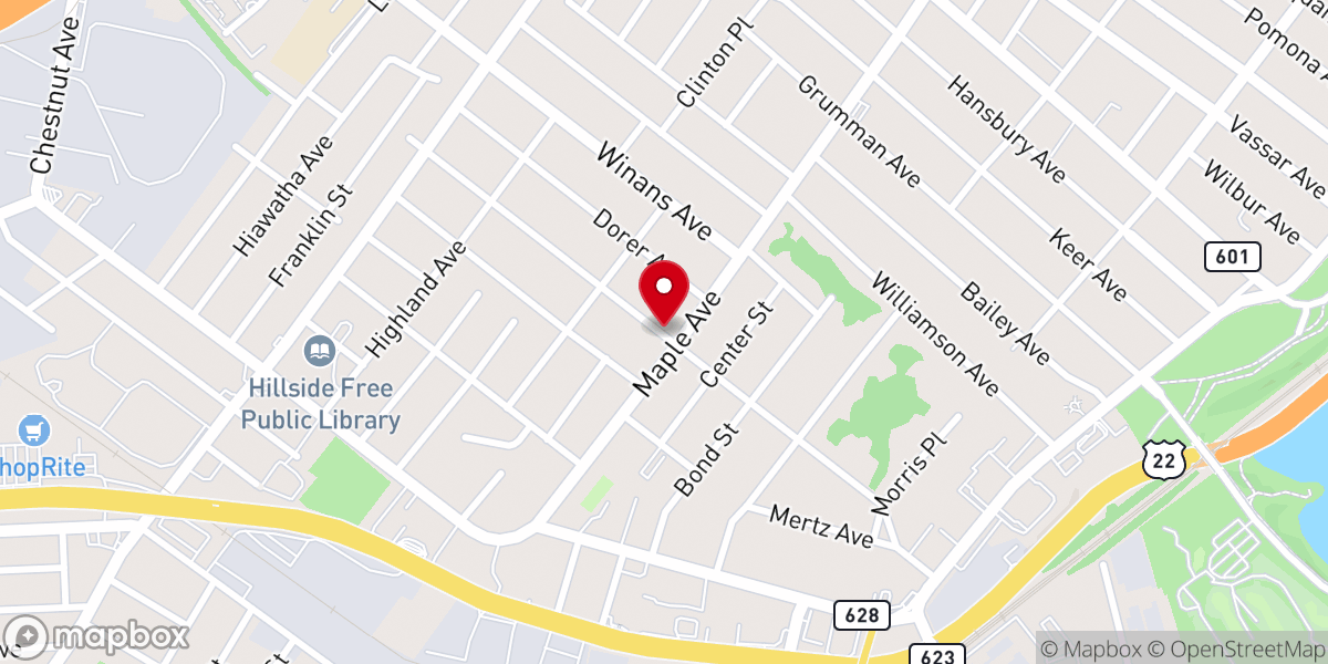 Map showing location of Calvary Lutheran Church
