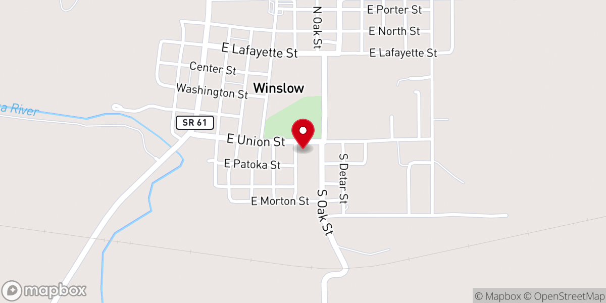 Map showing location of Winslow General Baptist Church