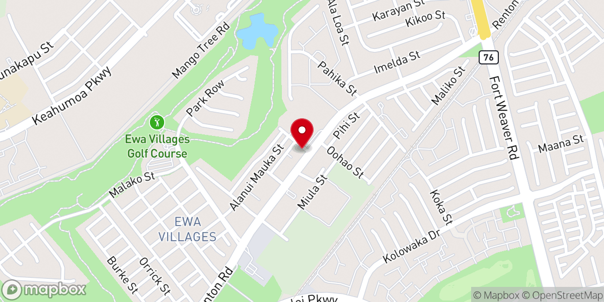 Map showing location of Ewa Community Church