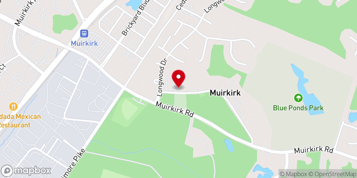 Map showing location of Queens Chapel United Methodist Church