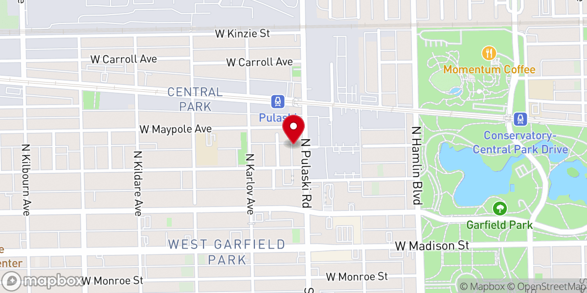 Map showing location of Christian's Temple F.B.H Church of God of The Americas