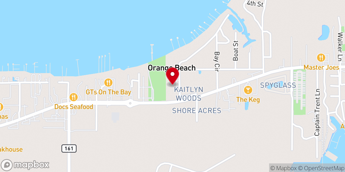 Map showing location of Orange Beach Community Church
