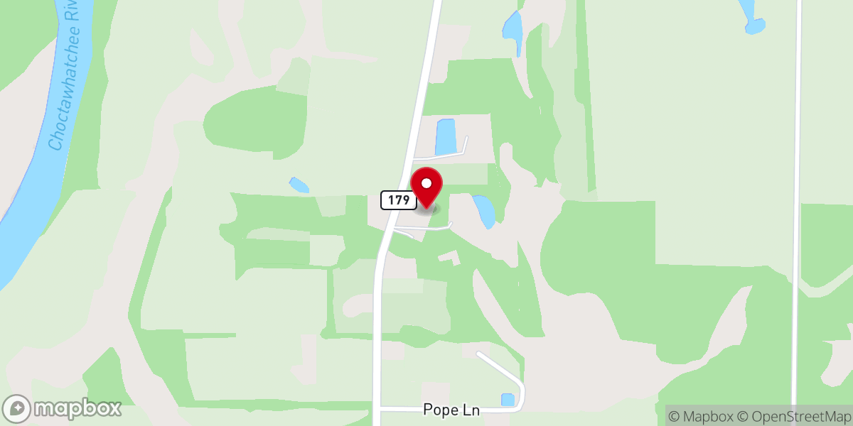 Map showing location of Oak Grove Pentecostal Ministries