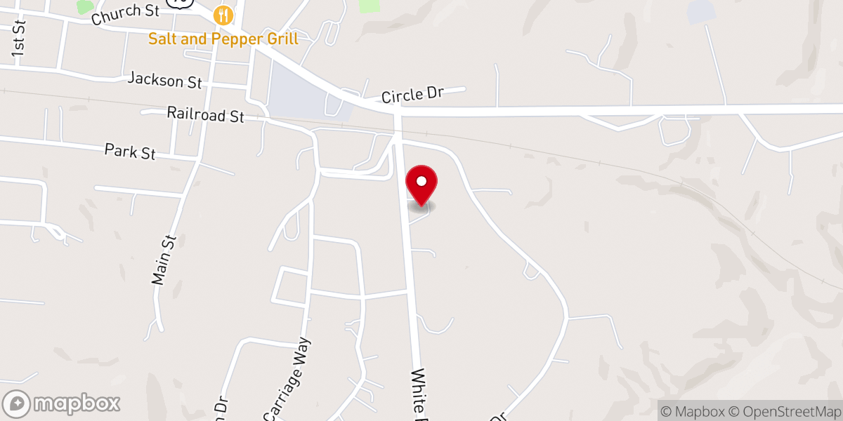 Map showing location of Liberty Baptist Church