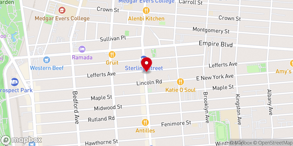 Map showing location of Mt. Moriah Spiritual Church, Inc