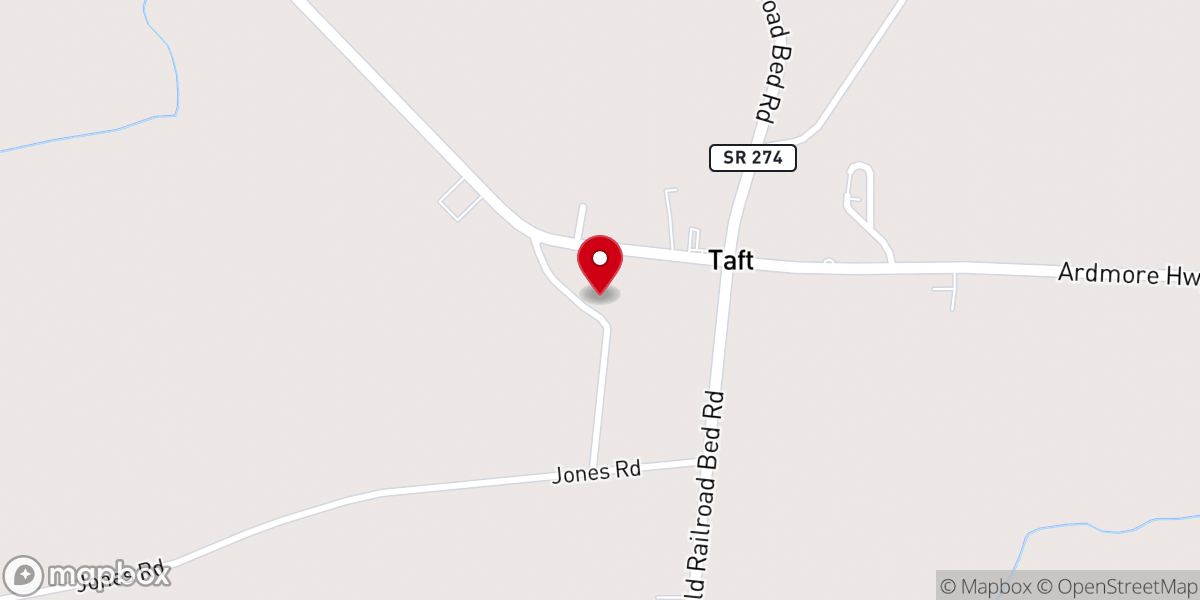 Map showing location of Church of Christ of Taft