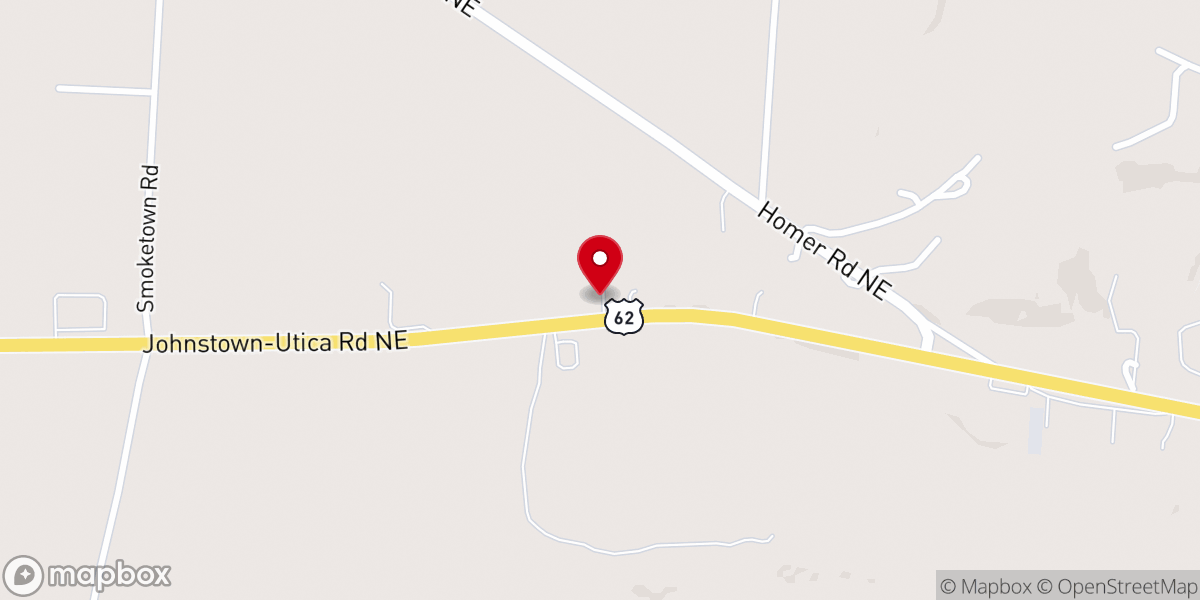 Map showing location of Hillcrest Church of Christ
