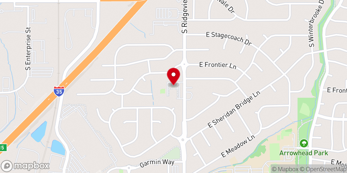 Map showing location of Ridgeview Southern Baptist