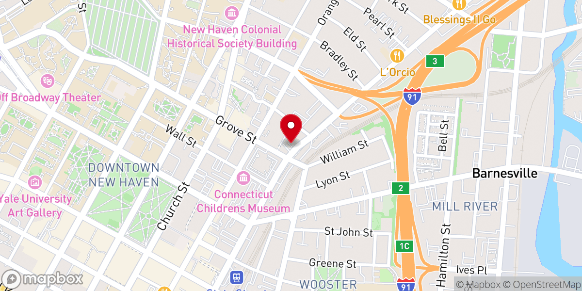 Map showing location of Trinity Baptist Church