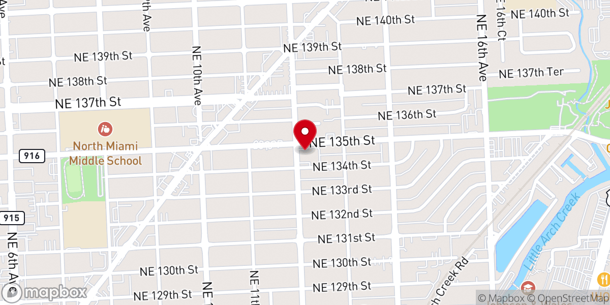 Map showing location of First Church of North Miami Congregational