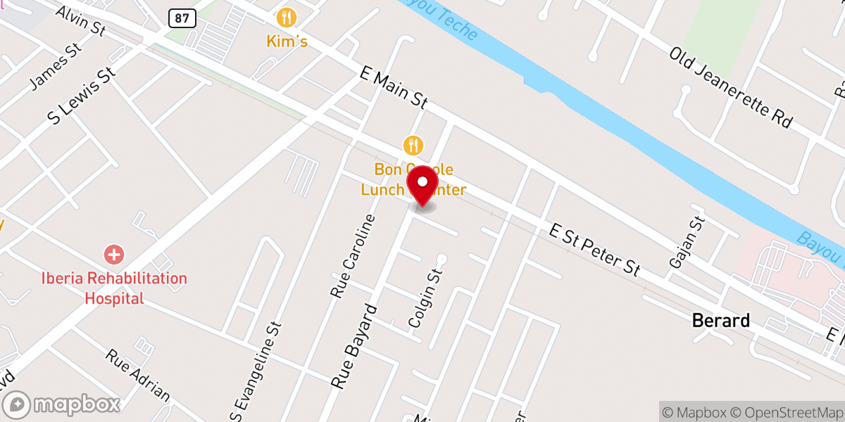 Map showing location of First United Pentecostal Church