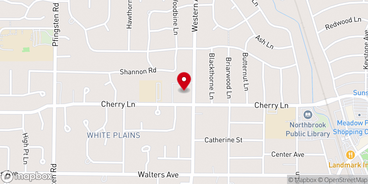 Map showing location of Northbrook United Methodist Church